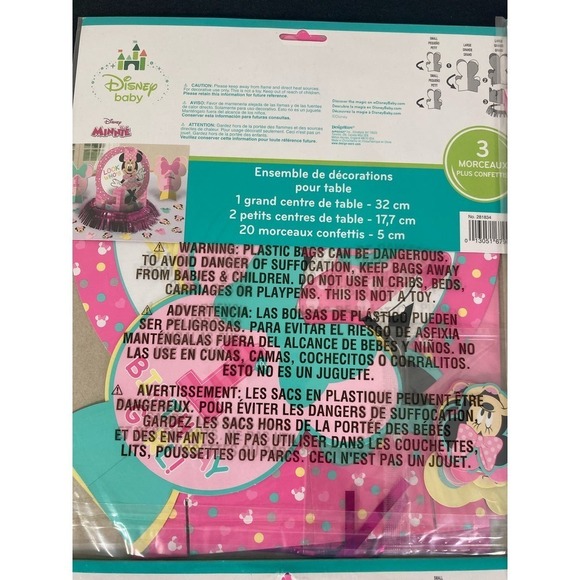 Disney Minnie Mouse Table‎ Decorating Kit Lot of 4 Birthday Party Decorations - Picture 9 of 9